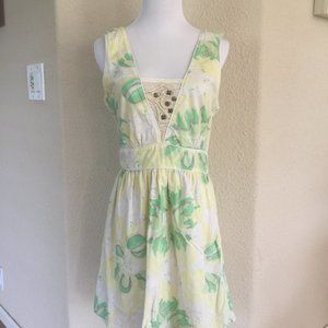 FREE PEOPLE Mini Dress V-Neck Cross Back Sz 10